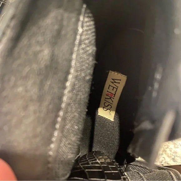 Wet Kiss Black Ankle Boots Stiletto Heel Pointed Toe Size 10 - Picture 13 of 13